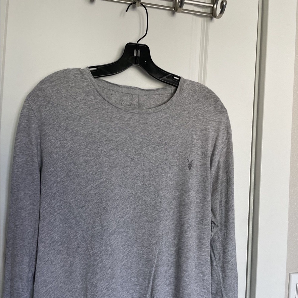 All Saints Gray Long Sleeve Men's Shirt